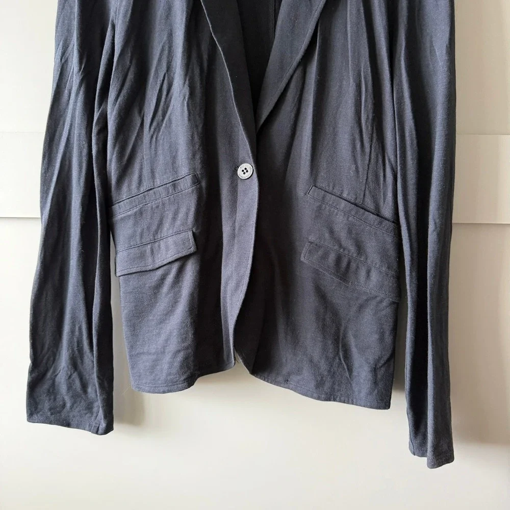 Armani Exchange Blazer Womens XL Black 100% Cotton Jersey Knit Single Button